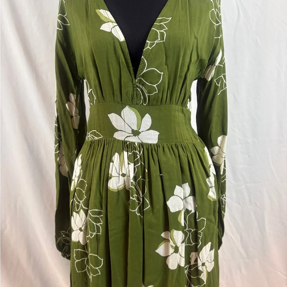 Billabong Green Floral Long Sleeve Dress - Picture 3 of 11